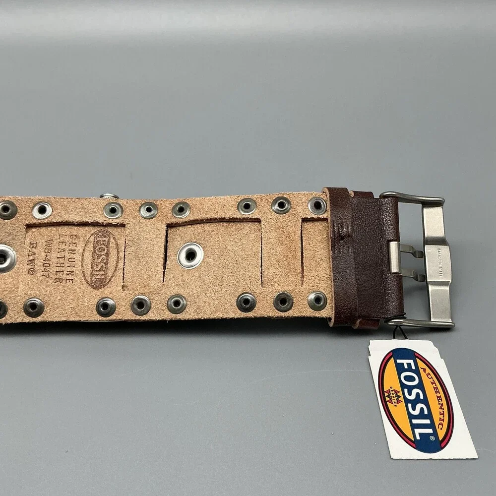 Fossil Mens Watch 38mm Bronze Dial Brown Bund Leather MB-1043 New Battery
